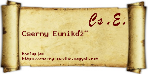 Cserny Euniké névjegykártya